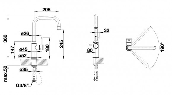 Кухонный смеситель Blanco Livia-S (полированная латунь) Кухонный смеситель Blanco Livia-S (полированная латунь)