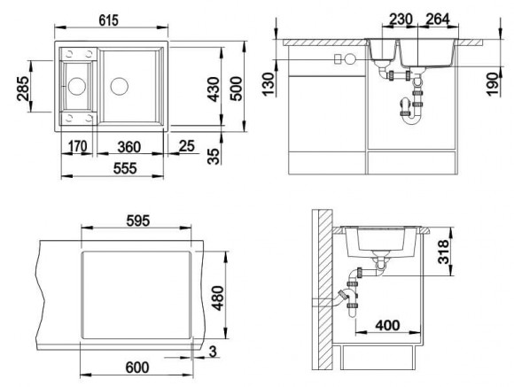 Кухонная мойка Blanco METRA 6 (черный)