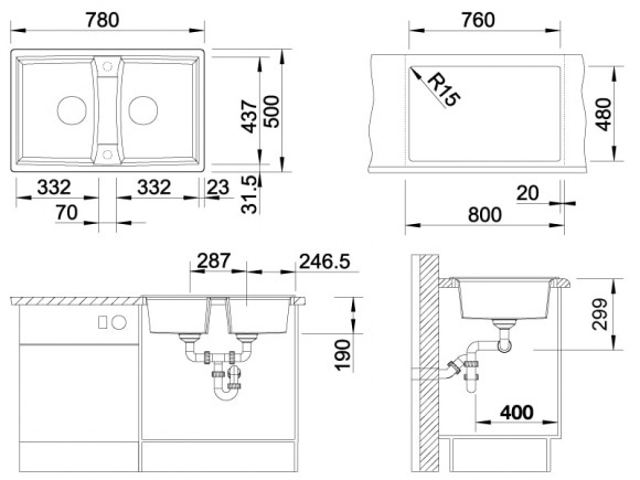 Кухонная мойка Blanco Lexa 8 (антрацит) Кухонная мойка Blanco Lexa 8 (антрацит)