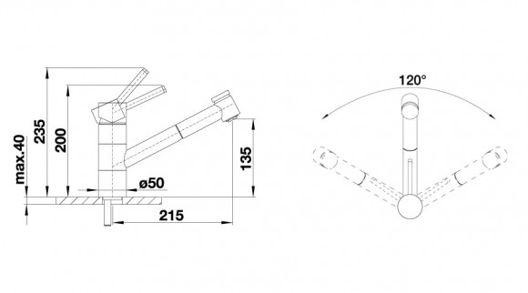 Кухонный смеситель Blanco Tivo-S (жасмин) Кухонный смеситель Blanco Tivo-S (жасмин)
