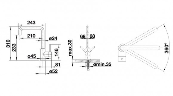 Кухонный смеситель Blanco Mili (кофе) Кухонный смеситель Blanco Mili (кофе)